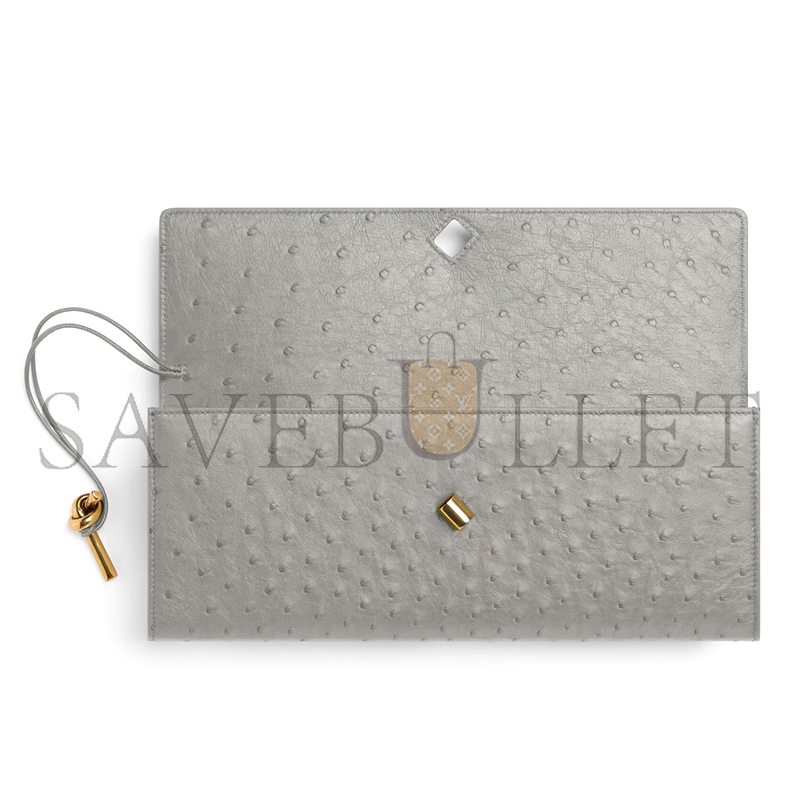 B0tt*ga Ven*ta ANDIAMO CLUTCH OSTRICH LEATHER 805241V3RQ31504 (31*13*3cm)